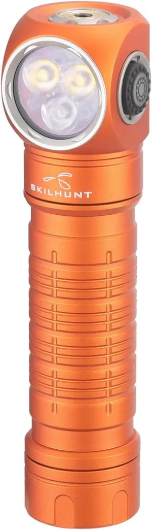 H200 Headlamp Flashlight,1600 lumens USB Magnetic Rechargeable LED Headlamp,Hands-Free Reliable Angle Ligh for Running Camping Hiking Caving (Orange, H200 6500K Cool White)