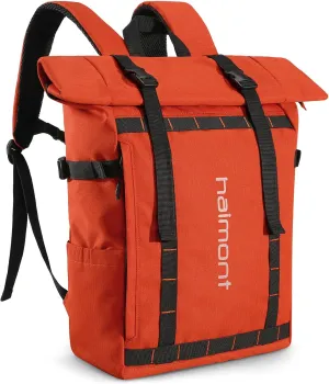 Haimont Rolltop Backpack Commuter Carry on Backpack for Women Men Water-Resistant Daypack with Multiple Pockets, 20L, Orange