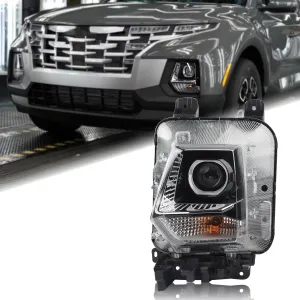 Halogen Projector Non-LED Headlight Assembly Compatible with 2022 2023 Hyundai Santa Cruz SE/SEL/Night Models Left Driver Side 92101-K5000 HY2502260