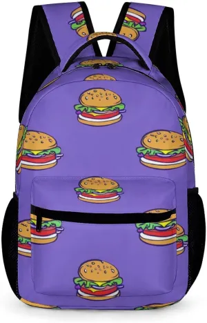 Hamburger Travel Backpack Cute Laptop Bag Aesthetic Campus Backpack Casual Daypack