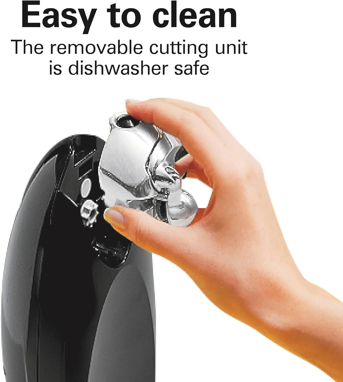 Hamilton Beach Electric Automatic Can Opener with Auto Shutoff, Knife Sharpener, Cord Storage, and SureCut Patented Technology, Extra Tall, Black