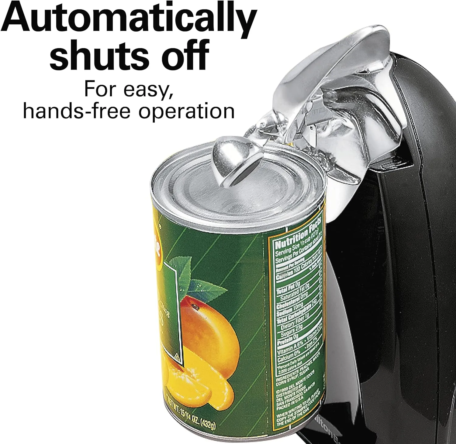 Hamilton Beach Electric Automatic Can Opener with Auto Shutoff, Knife Sharpener, Cord Storage, and SureCut Patented Technology, Extra Tall, Black