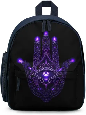 Hamsa Hand Reactive Evil Eye Travel Laptop Backpack for Men Women Lightweight Shoulder Bag Work Bag Daypack