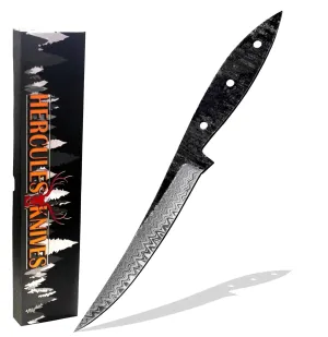 Hand Forged Damascus Steel Blade, Fishermans Filet Fishing Knife