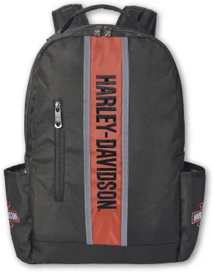 Harley-Davidson Classic Iconic H-D Sport Stripe Backpack, Rugged Polyester Black