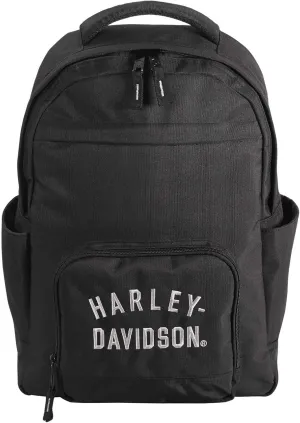 Harley-Davidson Rugged Twill Water-Resistant Polyester Backpack - Black
