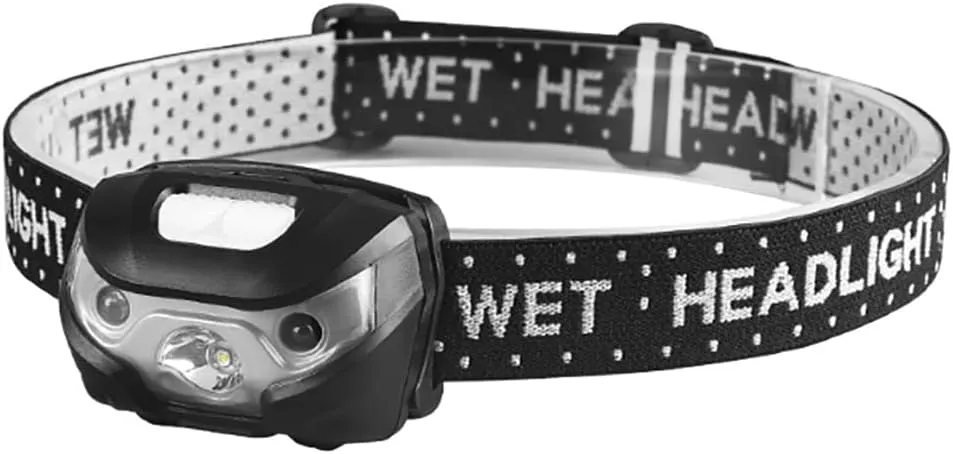 Hat Light, Cap Headlamp, Waterproof Head Light with Elastic Headband, Motion Sensor Mode, Llumination Angle Adjust 0-60 Degree, Double Switch Control, for Cycling/Walking/Hiking/Camping/Running