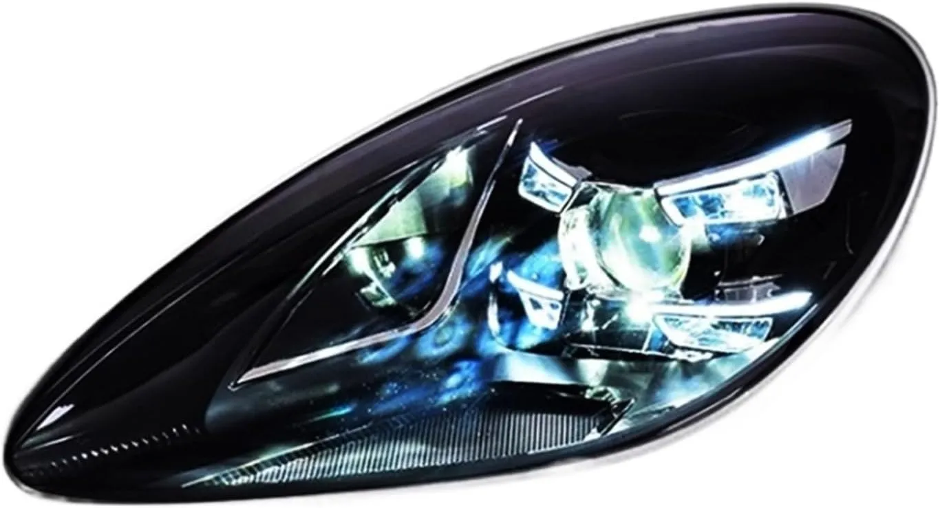 Head Lamp Compatible For Porsche Macan LED Headlight 2014-2018 Headlights Turn Signal Angel Eye Projector Lens(For No AFS Version,Right)