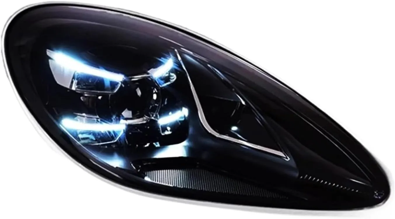 Head Lamp Compatible For Porsche Macan LED Headlight 2014-2018 Headlights Turn Signal Angel Eye Projector Lens(For No AFS Version,Right)
