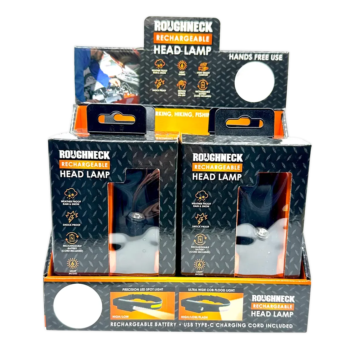 Headlamp Flashlight with Motion Sensor - 4 Pieces Per Retail Ready Display 41671