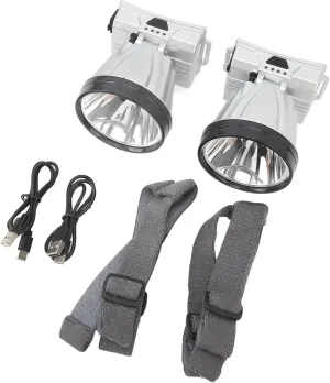 Headlamp Flashlight, Yellow White Lighting Camping Headlamp Wearable 2Pcs TypeC Rechargeable with Sensor for Night Fishing
