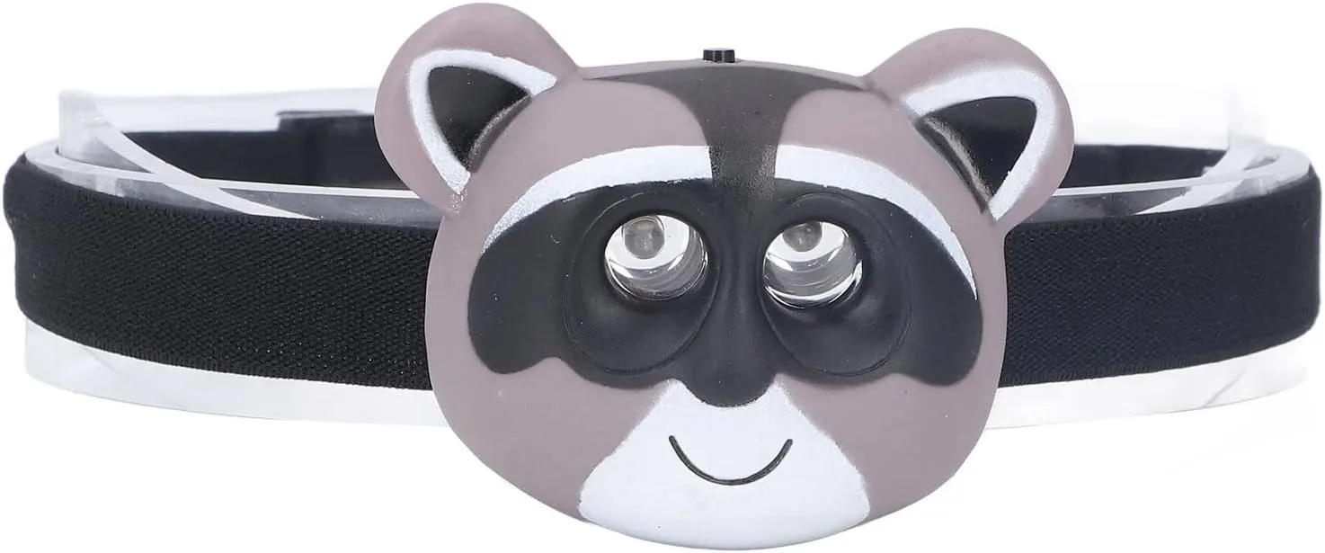 Headlamp for Kids, Raccoon Look Headlamp, 2 Lighting Modes Headlamp for Kids, Battery Operated for Boys and Girls