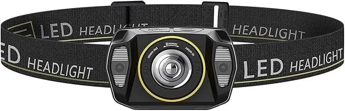 Headlamp Rechargeable, 400 Lumen Motion Sensor Head Lamp Flashlight, Waterproof LED Headlight, 5 Modes Head Lights for Camping Cycling Running Fishing
