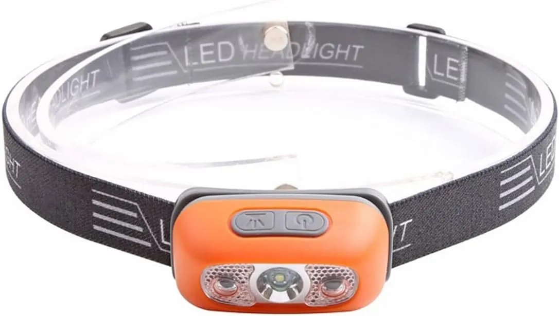 Headlamps 500 Lumen USB Rechargeable Headlamps Motion Sensor Bright LED Running Fishing Headlamp Waterproof Headlight(Orange) (Orange)