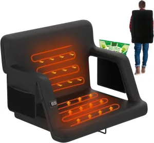 Heated Stadium Seats for Bleachers, Portable Reclining Stadium Chair with Back Support and Arm Support,3 Heating Level - Perfect for Outdoor Sports