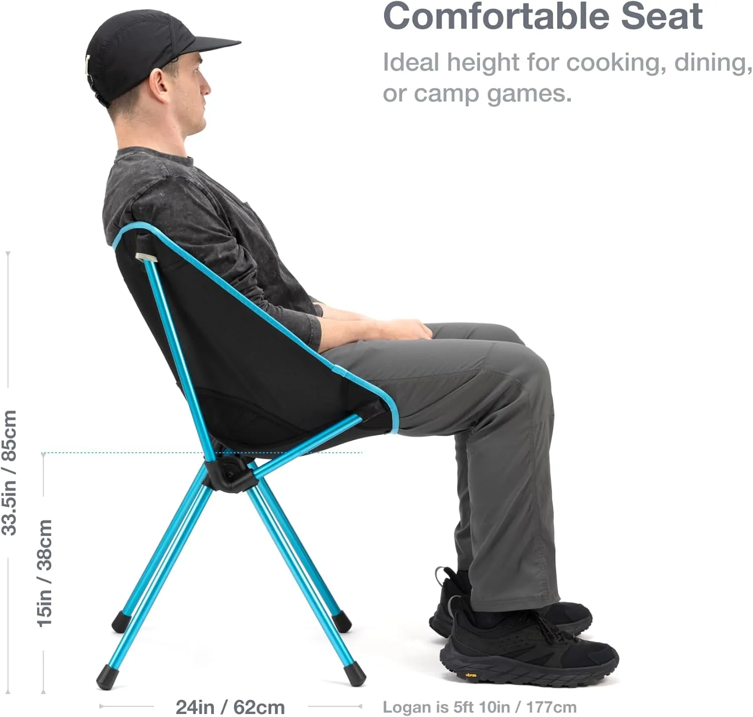 Helinox Café Chair Collapsible Outdoor Dining Chair, Forest Green