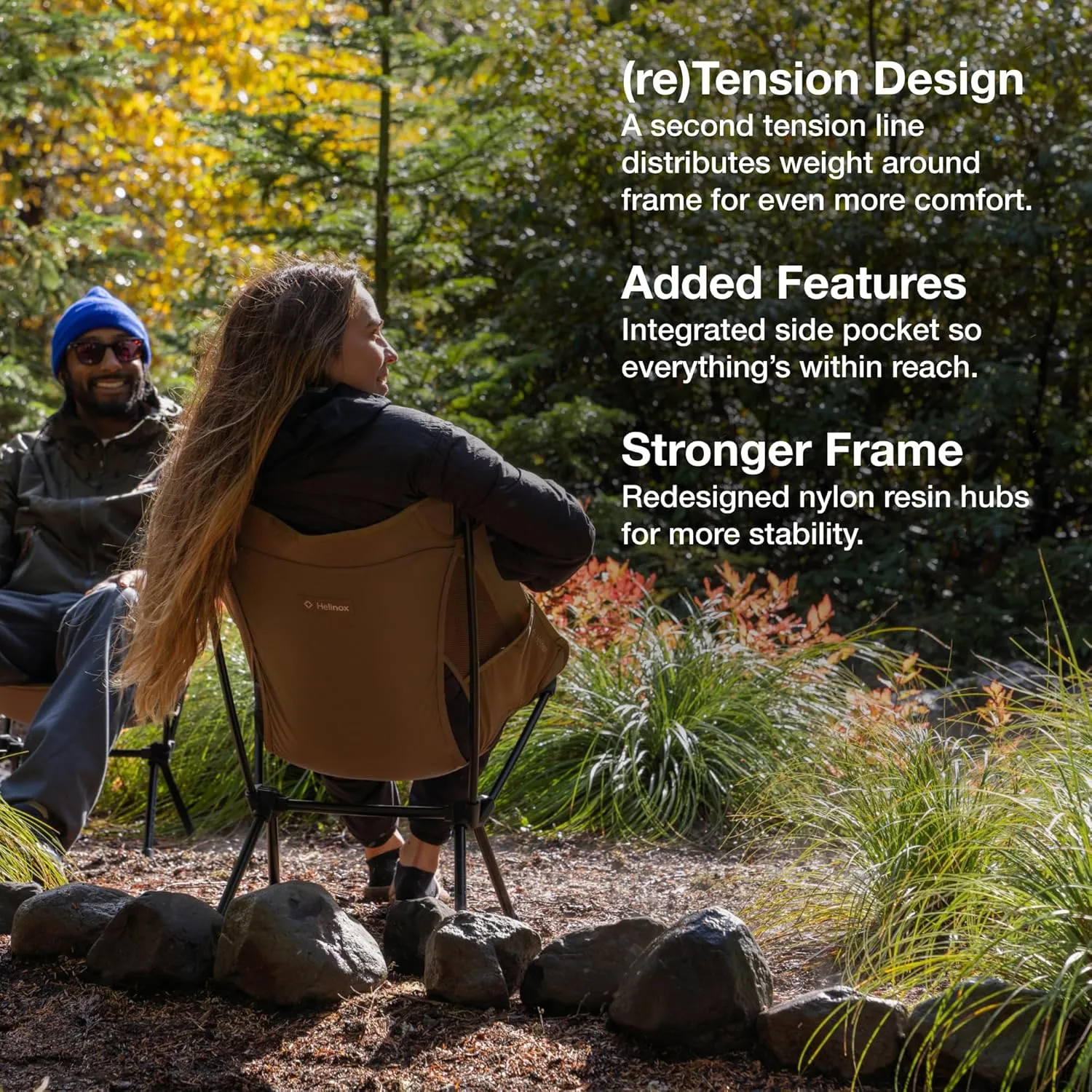 Helinox Chair One (re) High-Performance Camping Chair, Lightweight Compact Collapsible Outdoor Chairs, Backpacking, Picnic, Adventures, Black/Blue