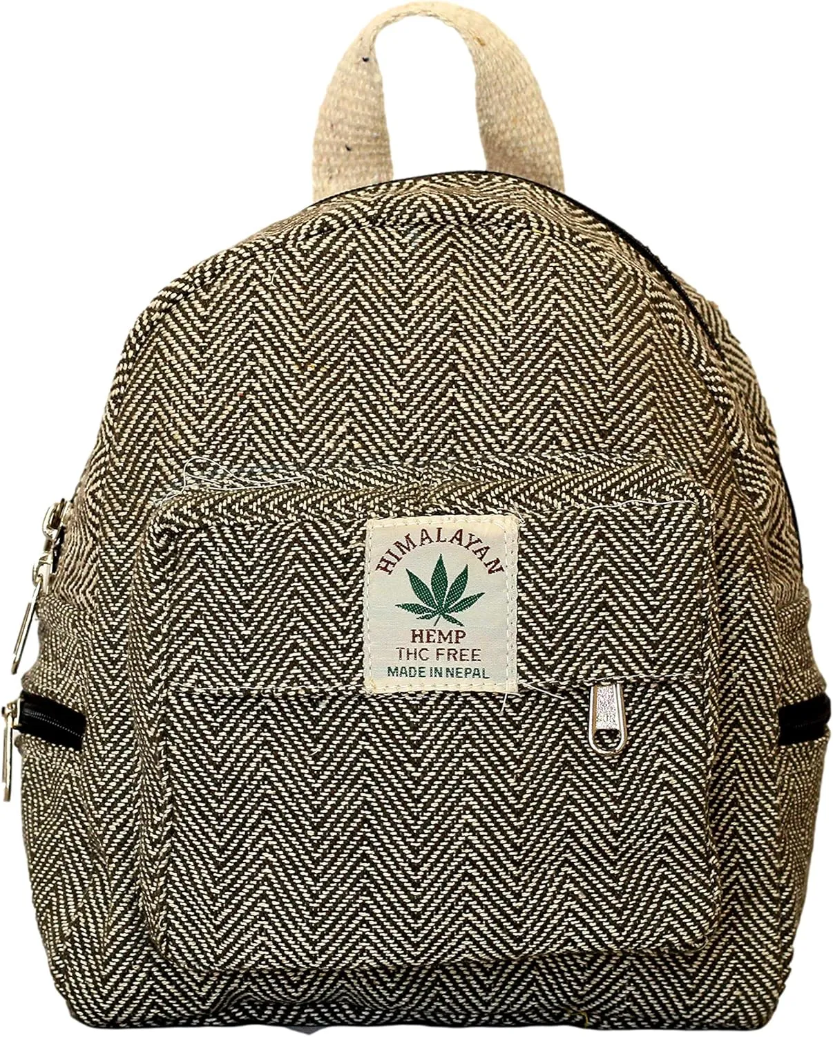 Hemp Mini Backpack for women Adjustable shoulder strap Mini Bag Washable Lightweight Casual Daypack (Dark Green)