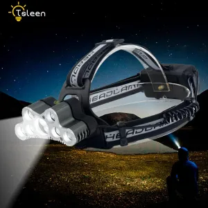 High Power Led Headlamp 3000-6500lm 5/7/9 Led Headlight Cree XML T6 2R2 USB 18650 Battery Head Lamp Lanterns Fishing Light Torch