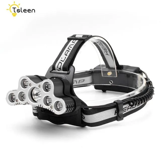 High Power Led Headlamp 3000-6500lm 5/7/9 Led Headlight Cree XML T6 2R2 USB 18650 Battery Head Lamp Lanterns Fishing Light Torch