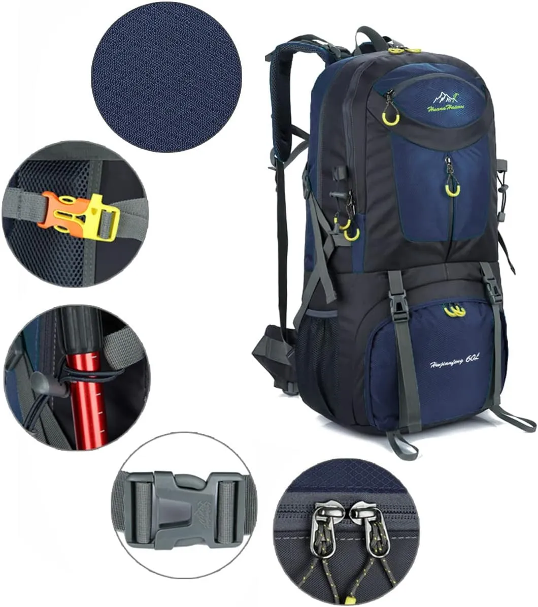 Hiking Backpack 60L Climbing Camping Backpack Large Rucksack for Trekking Travel Outdoor Sport