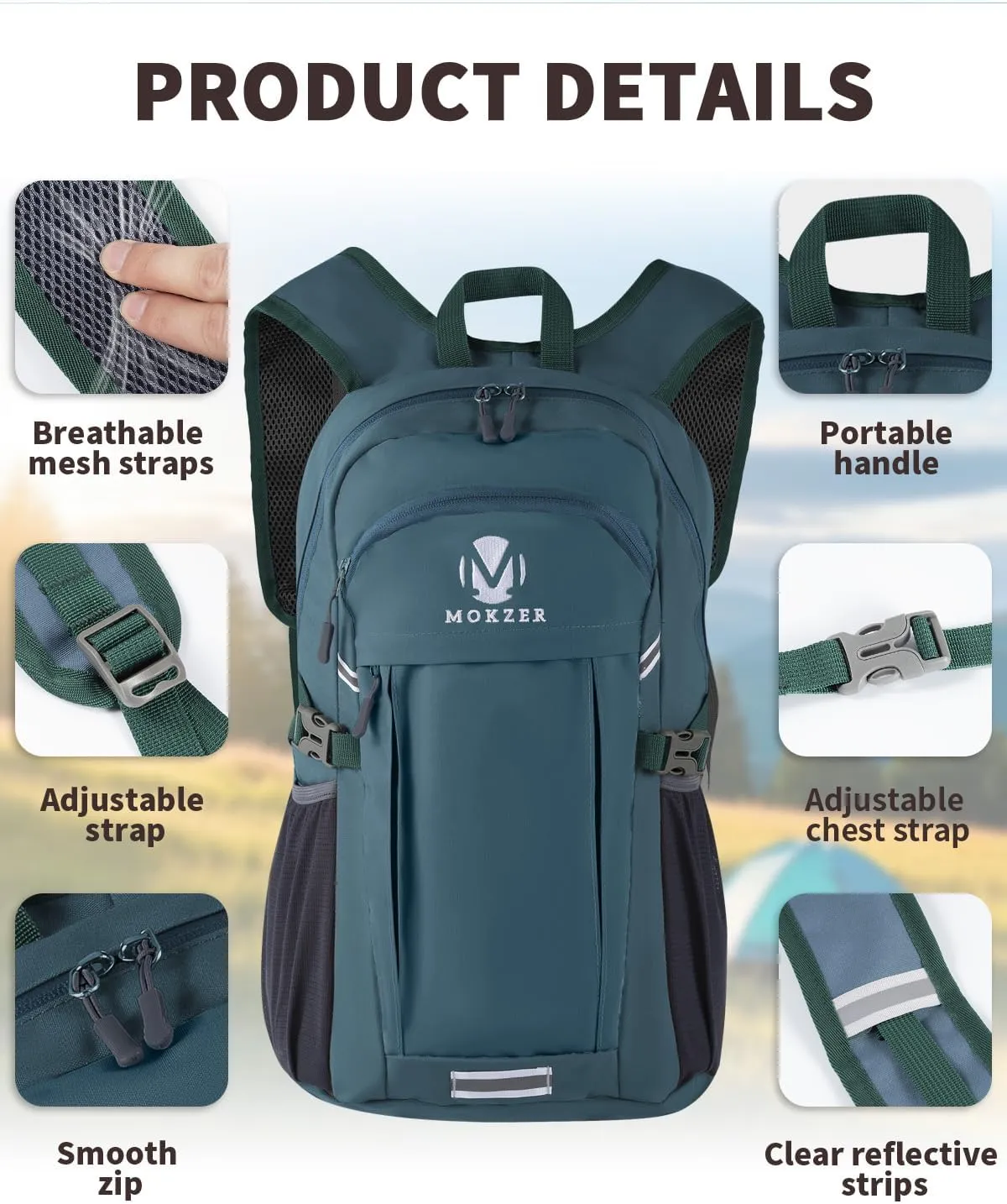 Hiking Backpack Lightweight 20L Water Resistant Shoulder Daypack Women Men for Outdoor,Traveling,Climbing,Camping(Blue A)