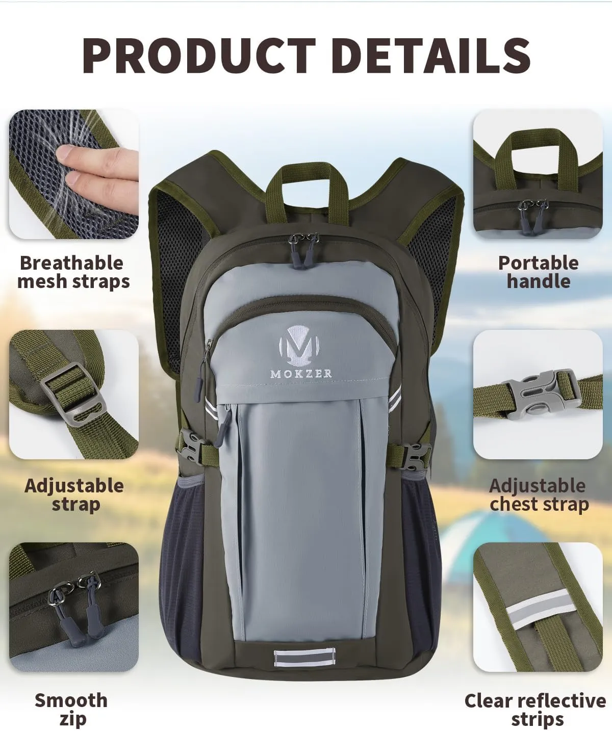 Hiking Backpack Lightweight 20L Water Resistant Shoulder Daypack Women Men for Outdoor,Traveling,Climbing,Camping(Lightblue)