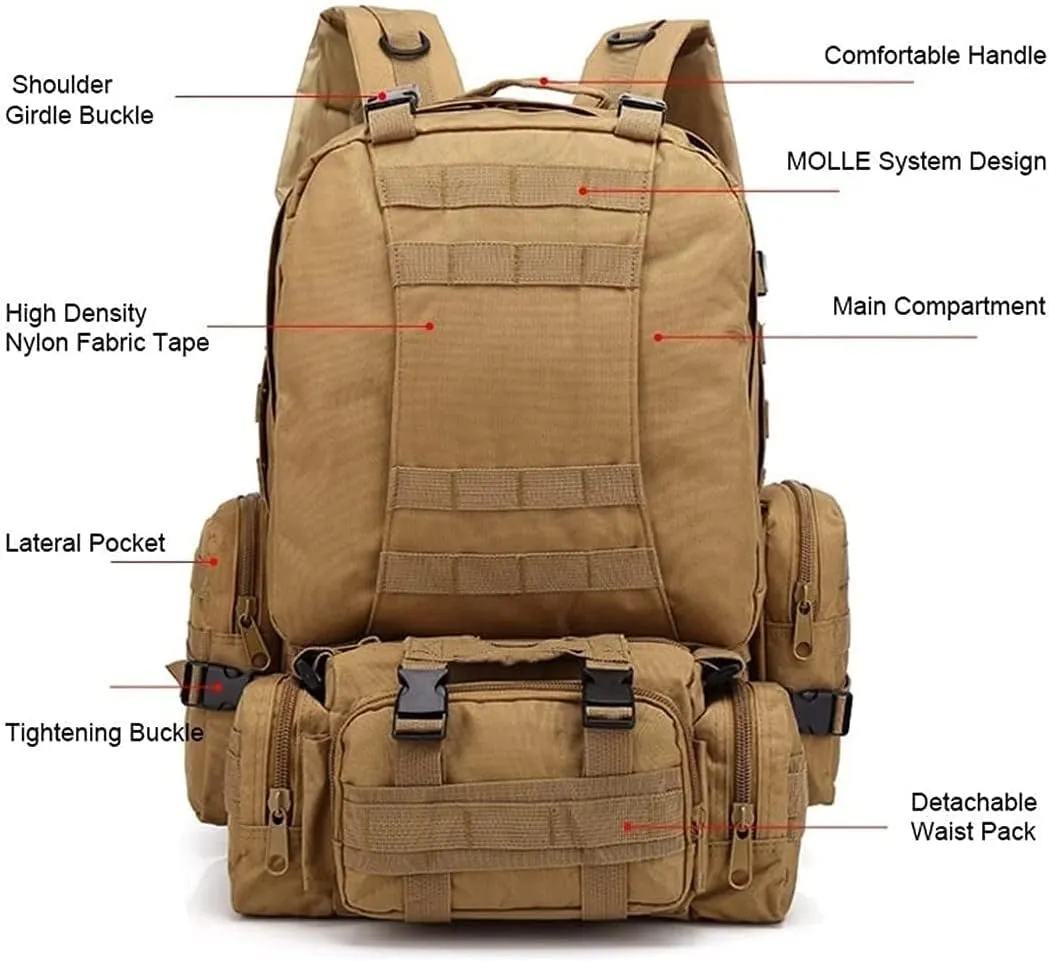 Hiking Backpack Waterproof Outdoor Internal Frame Backpacks for Men and Women Travel Camping Climbing(B)
