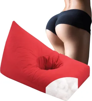 HOMBYS BBL Chair with Hole,Brazilian Butt Lift Pillow,BBL Bean Bag Chair with Filling,Stuffed Floor Sofa Couch for BBL Surgery,Shredded Foam Filling,Couch Sofa for BBL Sitting Sleeping,Red