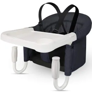 Hook On High Chair with Tray, Fast Table Chair for Baby Toddler, Portable Feeding Seat Attaches to Table, Washable for Travel Outside