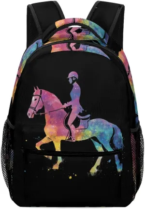 Horse Rider Race Marseille Classic Basic Backpack Durable Casual Travel Hiking Laptop Adjustable Bag