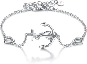 Horse/Clover/Anchor/Penguin/Sea Turtle/Infinity/Starfish/Cross/Daisy/Mermaid/Ladybug/Axolotl Bracelets for Women Sterling Silver Jewelry Adjustable Chain Bracelet Jewelry Gifts for Women