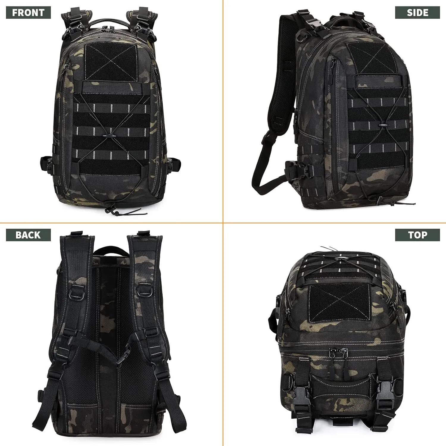 HUNTVP Military MOLLE Backpack Hunting Rucksack Gear Tactical Backpck Assault Pack Can Attach with the Vest and Belt