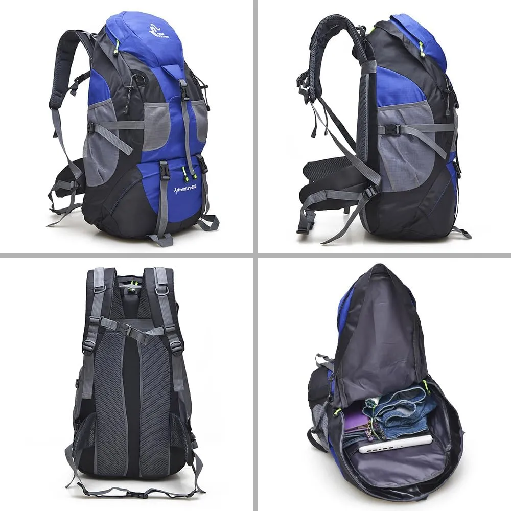 HXBER 50L Hiking Backpack Water-Resistant Camping Backpack Bag Daypack for Backpacking Traveling Trekking Climbing