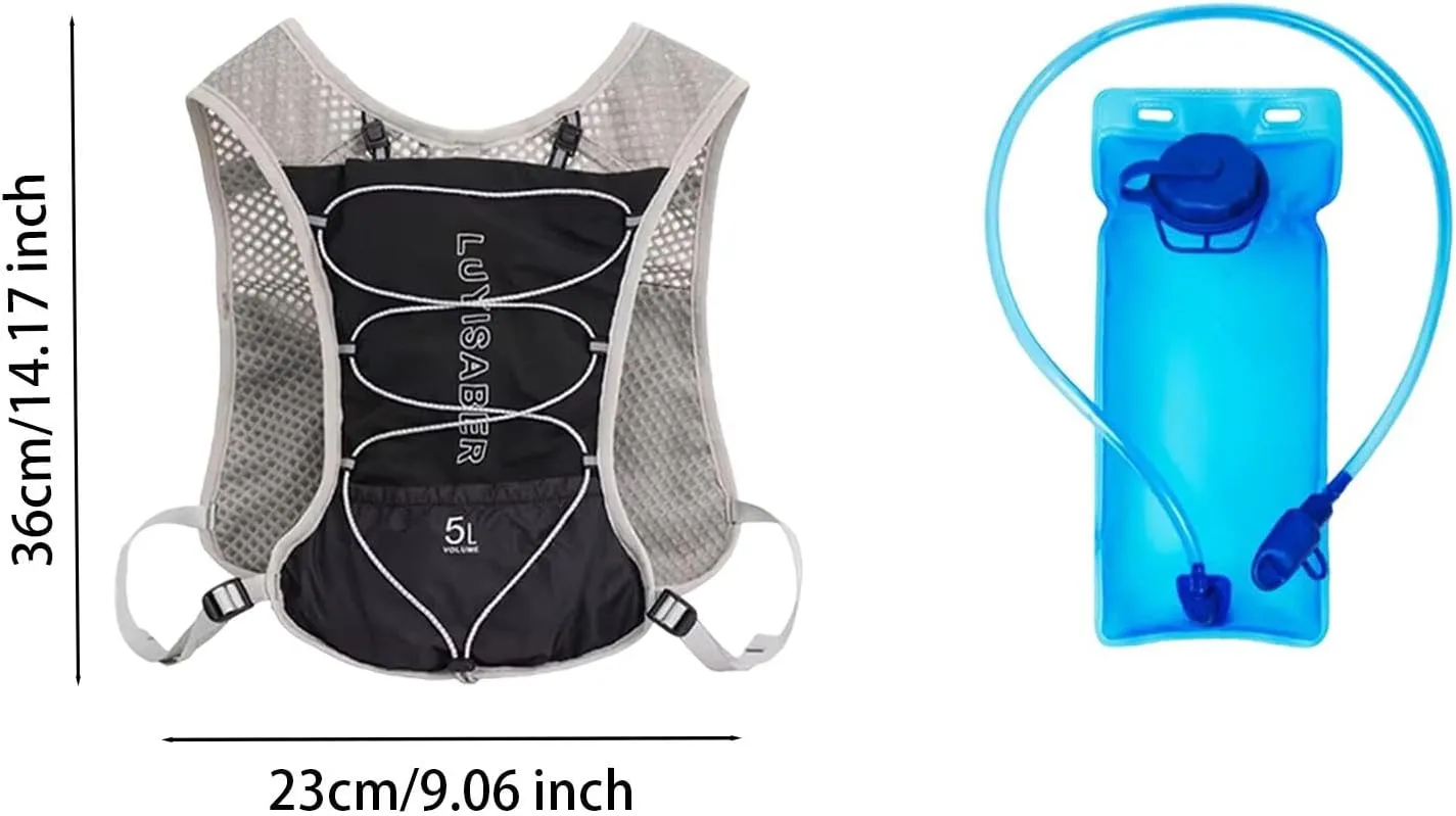 Hydration Backpack Hydration Pack with 2L Hydration Bladder Reflective Lightweight Vest Water Daypack for Mountain Climbing