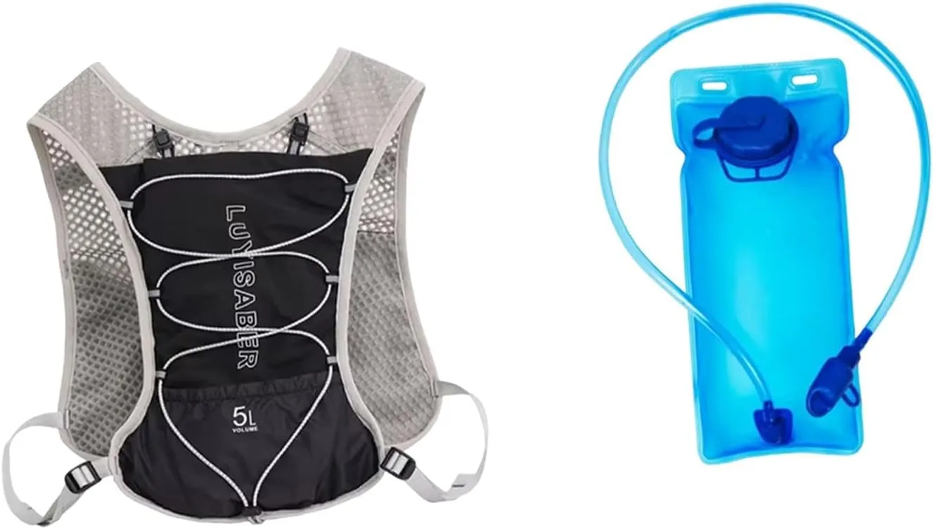 Hydration Backpack Hydration Pack with 2L Hydration Bladder Reflective Lightweight Vest Water Daypack for Mountain Climbing