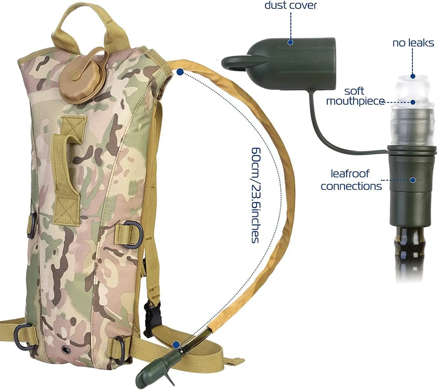 Hydration Backpack,Hydration Pack,Water Bladder for Hiking Backpack,Water Backpack for Hiking,3L Water Bladder Adjustable Water Drink Backpack for Hiking Cycling Climbing Running (8)