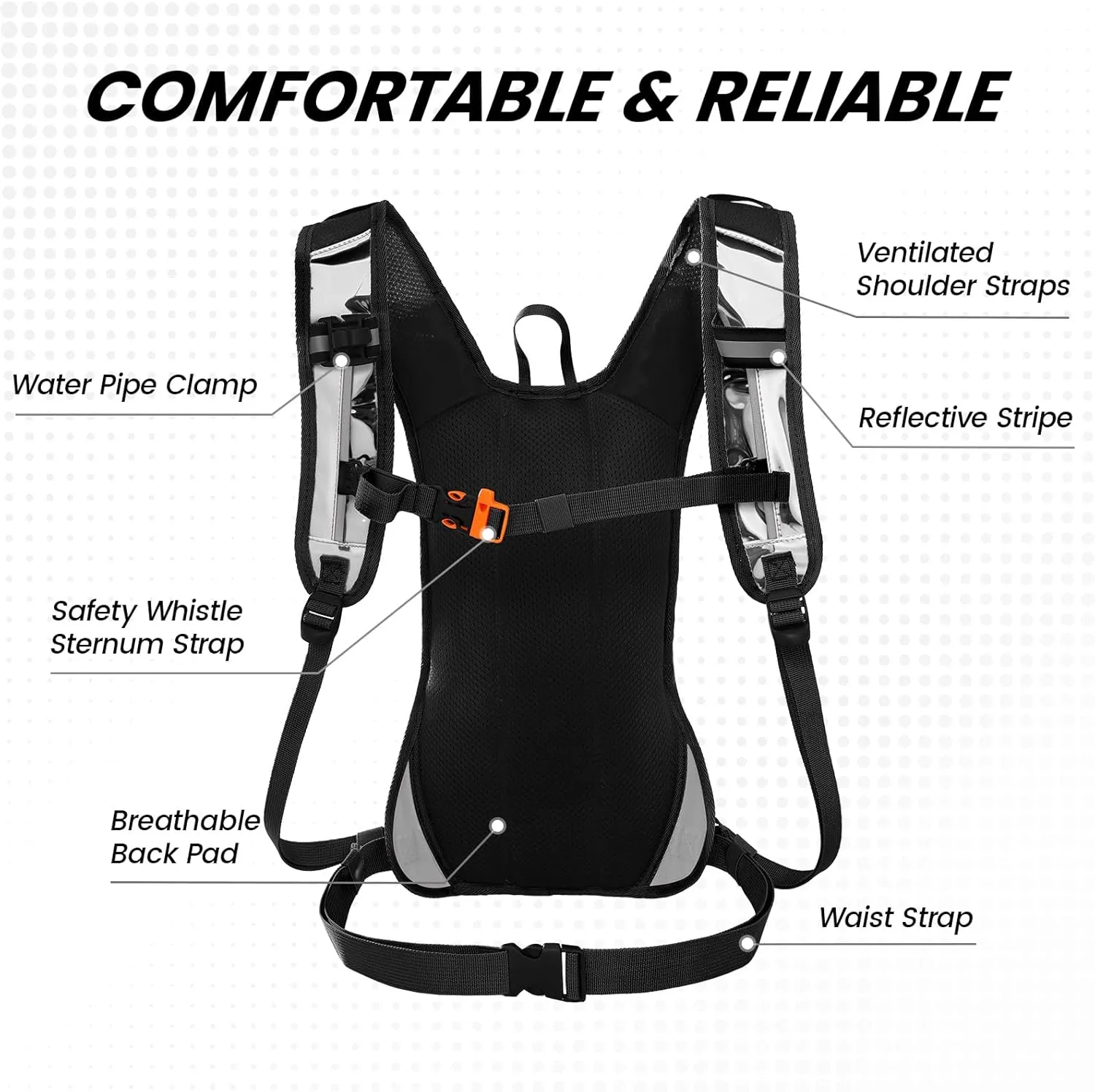 Hydration Pack Backpack for Women & Men, Lightweight Water Backpack with 2L Water Bladder for Hiking Cycling Running Biking