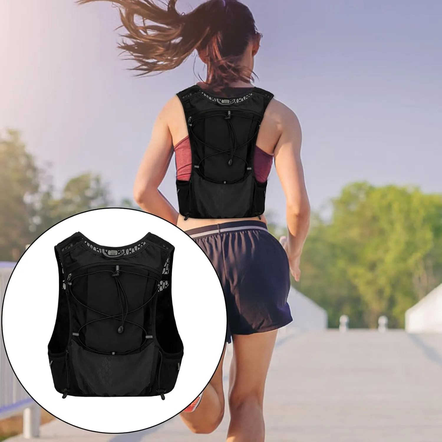 Hydration Vest - Lightweight Running Gear, Outdoor Water Backpack | Leakproof Bladder Daypack with Breathable Mesh for Men and Women, Ideal for marathun Trail Running Hiking and Cycling Trips