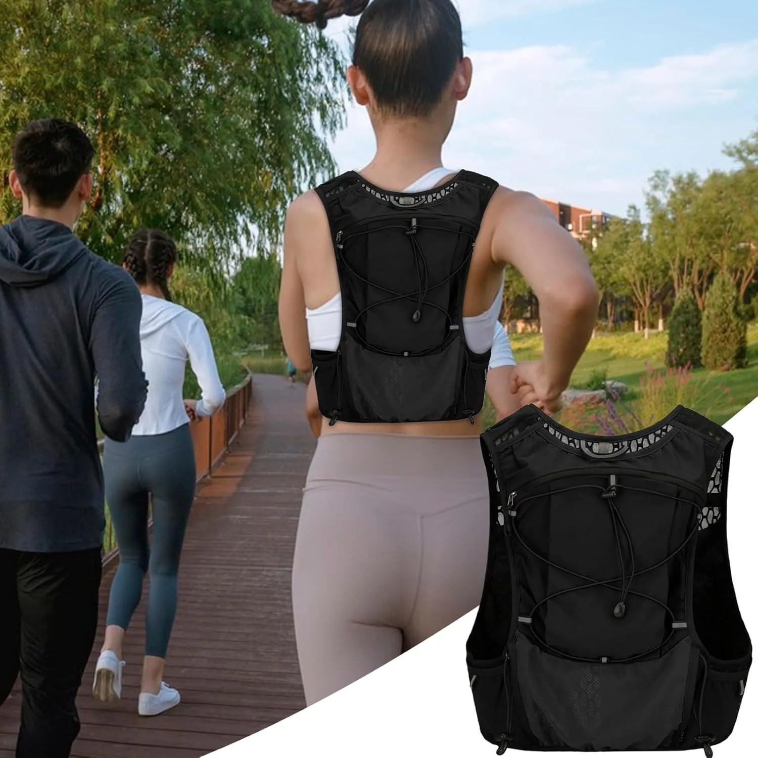 Hydration Vest - Lightweight Running Gear, Outdoor Water Backpack | Leakproof Bladder Daypack with Breathable Mesh for Men and Women, Ideal for marathun Trail Running Hiking and Cycling Trips
