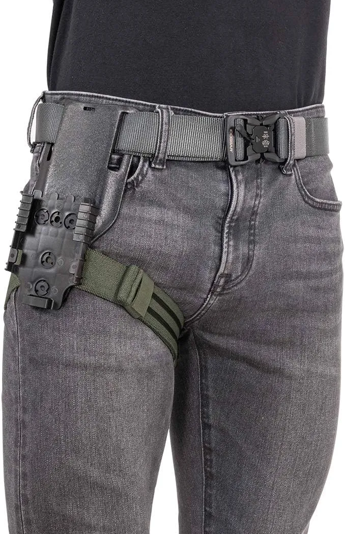 IDOGEAR Tactical Leg Strap Thigh Belt for Holster Knife Elastic Thigh Strap Outdoors EDC Leg Hanger with Quick-Release Buckle