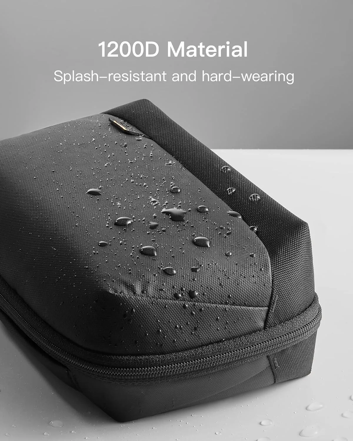 Inateck Electronics Organizer Travel Case, 180° Open Water-resistant, Multifunctional Travel Organizer Bag, Electronic Accessories Carry Case, Black, Large