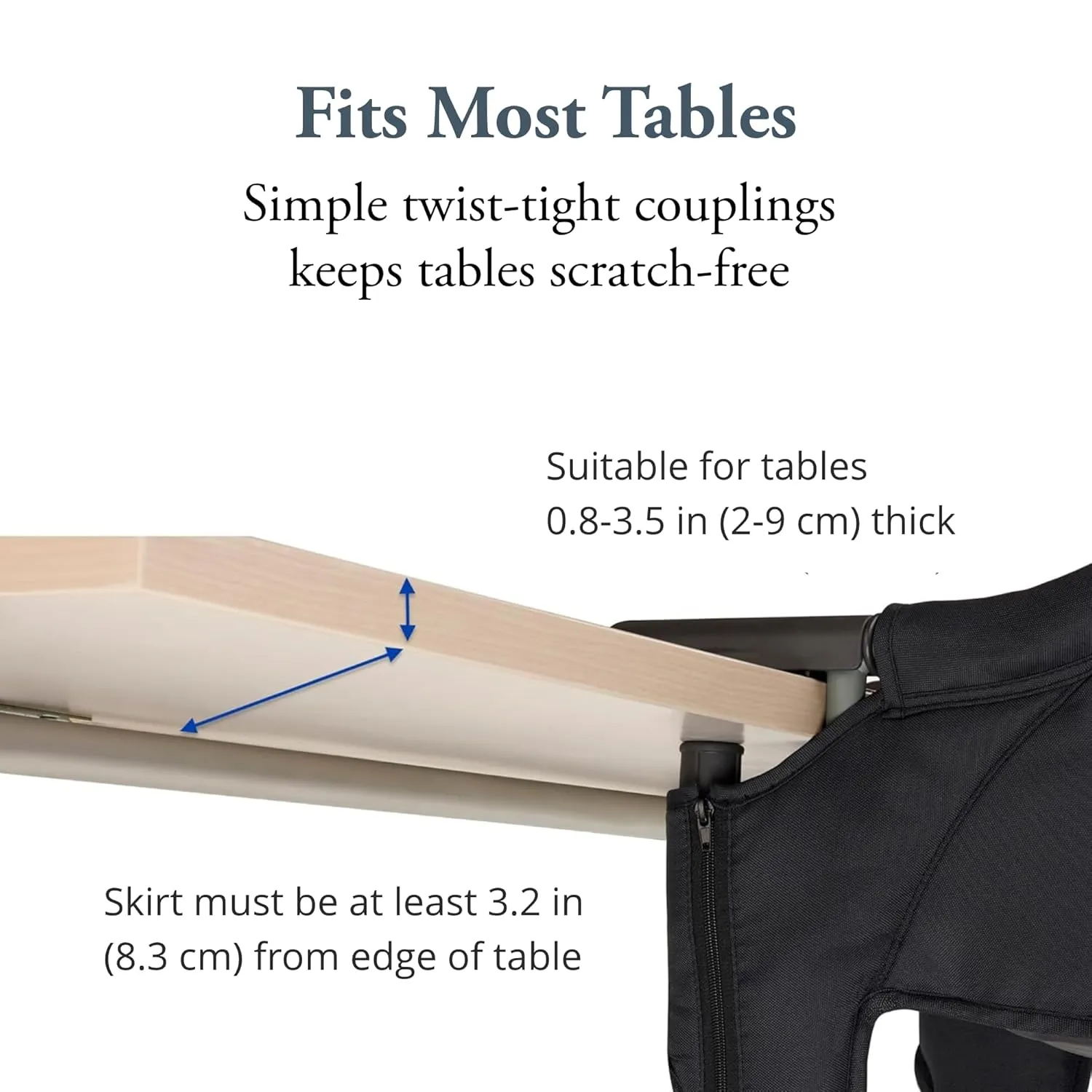 Inglesina Fast Table Chair, Dark Green - Portable Baby High Chair - for Babies & Toddlers up to 37 lbs - Collapsible - Fits Tables 0.8'' to 3.5'' Thick - Compact & Easy to Use - Travel Bag Included