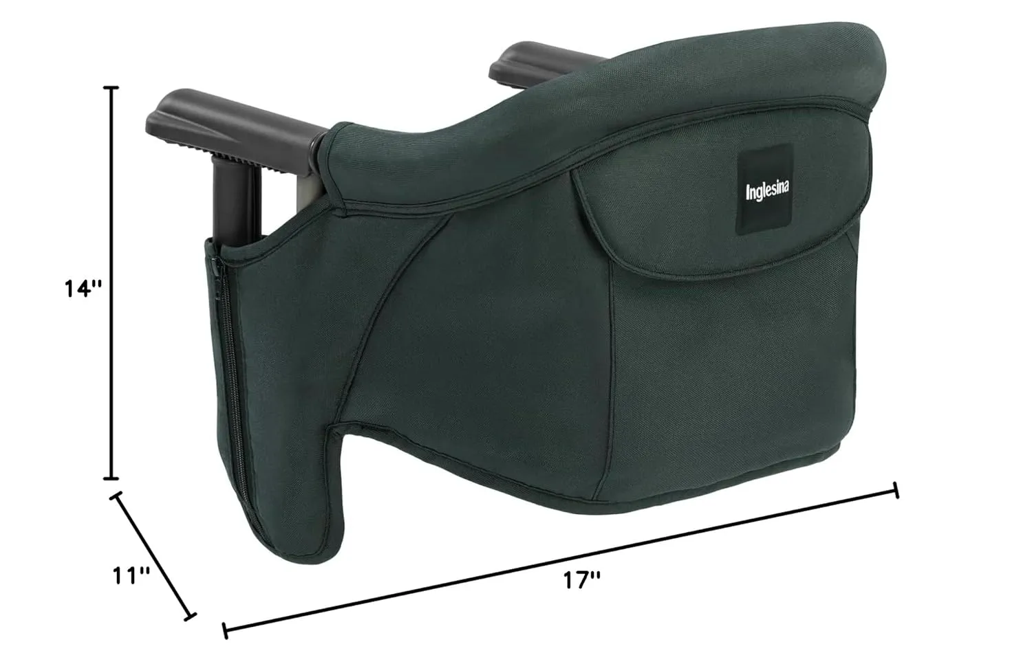 Inglesina Fast Table Chair, Dark Green - Portable Baby High Chair - for Babies & Toddlers up to 37 lbs - Collapsible - Fits Tables 0.8'' to 3.5'' Thick - Compact & Easy to Use - Travel Bag Included