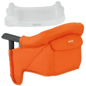 Inglesina Fast Table Chair - Orange   Fast Dining Tray - Portable High Chair for Baby & Toddlers, Infant 6-36 Months - Fits Tables 0.8'' to 3.5'' - Collapsible and Compact Design - Carry Bag Included