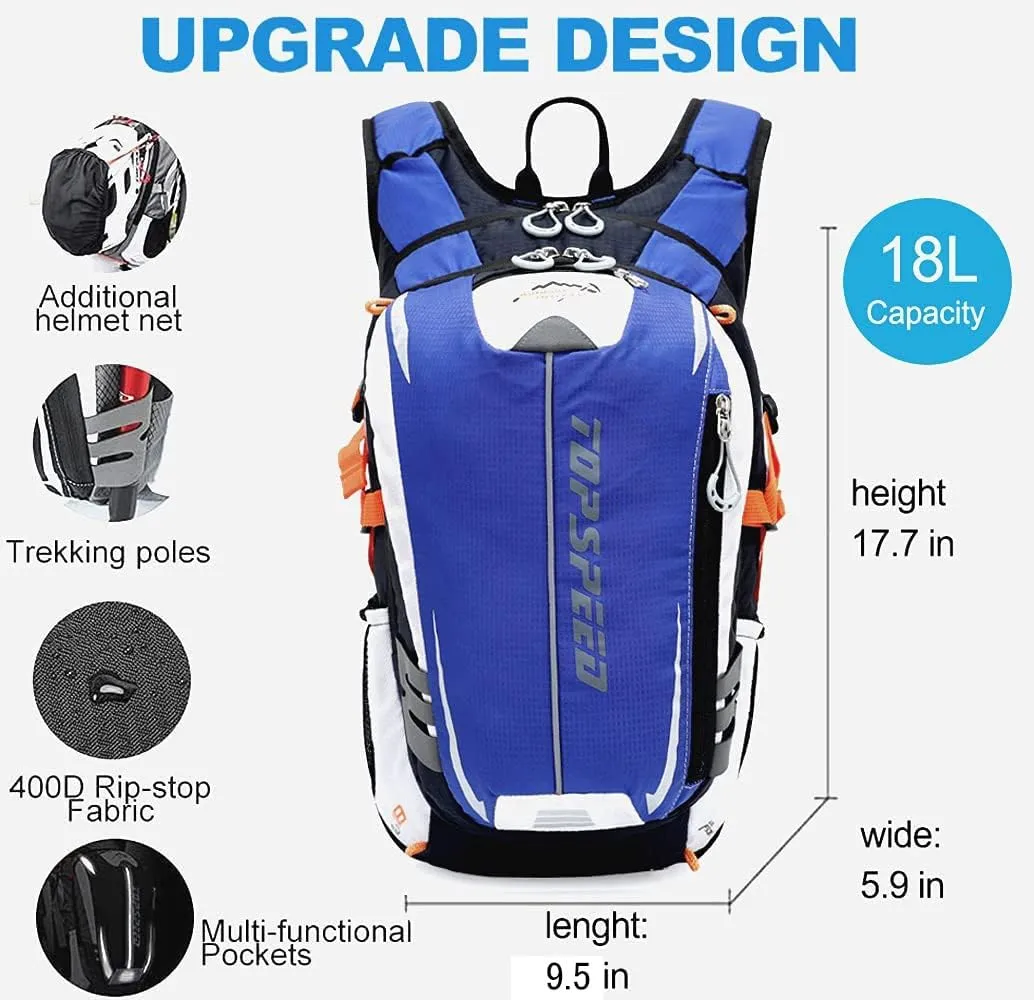 INOXTO Hydration Pack Backpack，18L Hydration Pack Lightweight Water Backpack with 2L Water Bladder Bag Daypack for Hiking Running Cycling Camping Hunting for Women Men