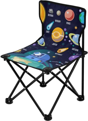 Interesting Cosmic Elements Folding Camp Chairs Ultralight Backpack Chair with Carrying Bag Hiking Chair for Sports Picnic