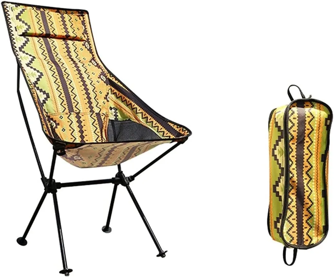IRYZE Outdoor Chair Folding Camping Chair Outdoor Folding Chair Camping Fishing Aluminum Seat Stool Beach Chair for Sunbathing Barbeques Hiking Camping Chair Foldable Chair
