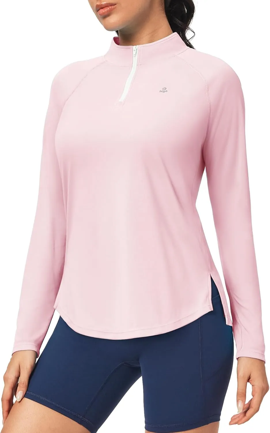 IUGA Rash Guard for Women UPF 50  Golf Shirts for Woman UV Protection Shirts Quarter Zip Workout Shirt