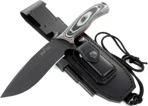 JEO-TEC Nº9 Bushcraft Survival Hunting Camping Fixed Blade Knife, MOVA Stainless Steel, 11" Overall, Multi-positioned Leather Sheath - Handmade